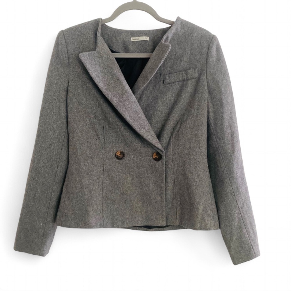 LAVAND GRAY DOUBLE BREASTED WOOL BLAZER SIZE MEDIUM
